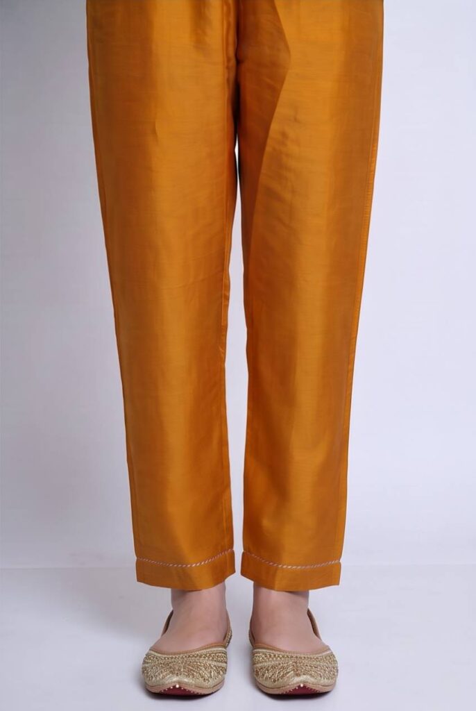Women's Cotton Angrakha Kameez, pant and Dupatta,Mustard Orange